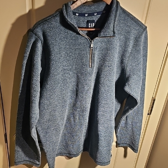 GAP Other - GAP- Men's 1/4 Zip-Up Sweater Cozy Knit/heather-Green SIZE XL